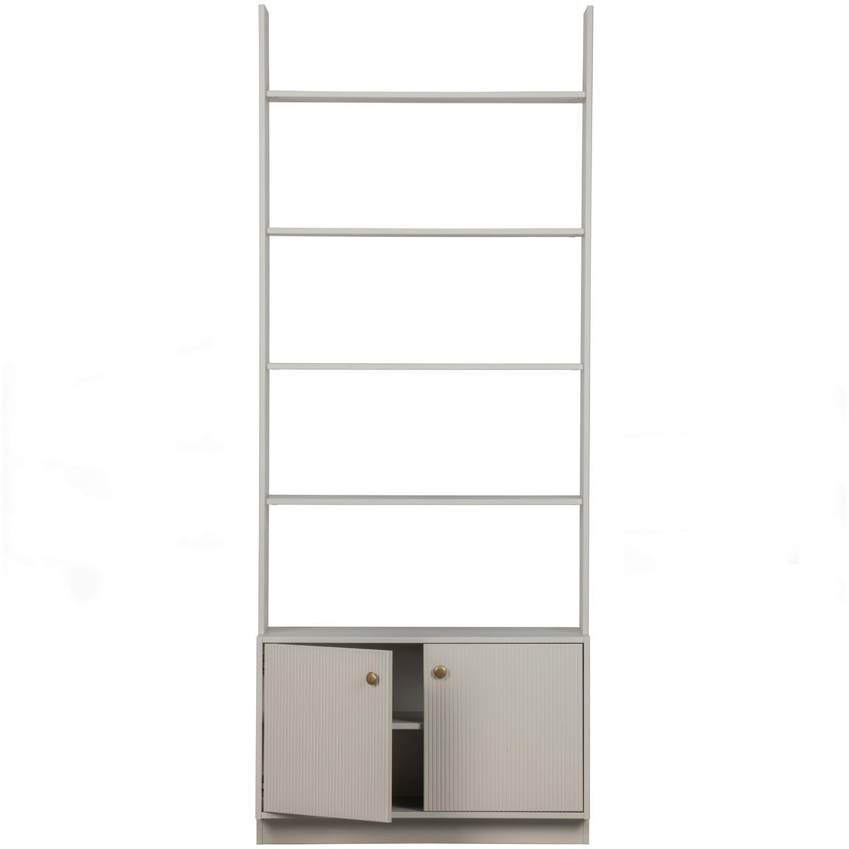 REGAL Kiefer Hellgrau  - Goldfarben/Hellgrau, Design, Holz/Metall (80/200/35cm) - Livetastic