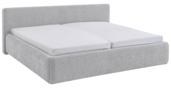 POLSTERBETT Bettkasten, Lattenroste Hellgrau 180/200 cm  - Birkefarben/Buchefarben, Design, Holz/Textil (180/200cm) - Xora