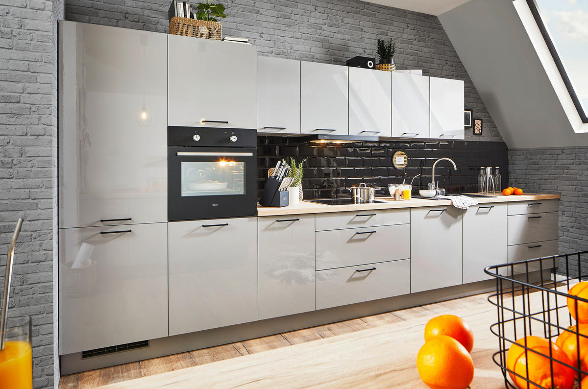 BUCĂTĂRIE LA COMANDĂ   - gri, Design, material pe bază de lemn - Moderano