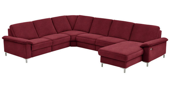 WOHNLANDSCHAFT in Chenille Rot - Rot/Alufarben, Design, Textil/Metall (265/333/170cm) - Dieter Knoll