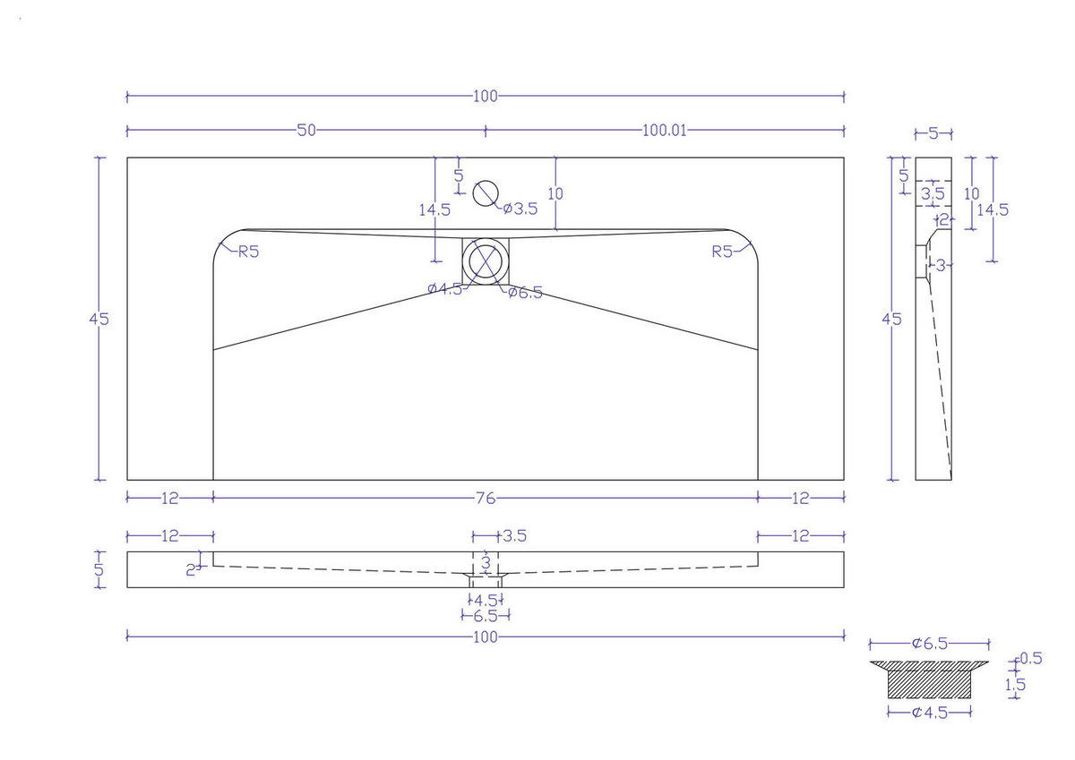 WASCHTISCHKOMBI 100 cm  - Graphitfarben, Basics, Holzwerkstoff/Stein (100cm) - MID.YOU