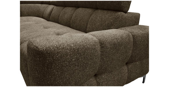 ECKSOFA in Struktur Dunkelgrün  - Dunkelgrün/Schwarz, MODERN, Textil/Metall (212/254cm) - Carryhome