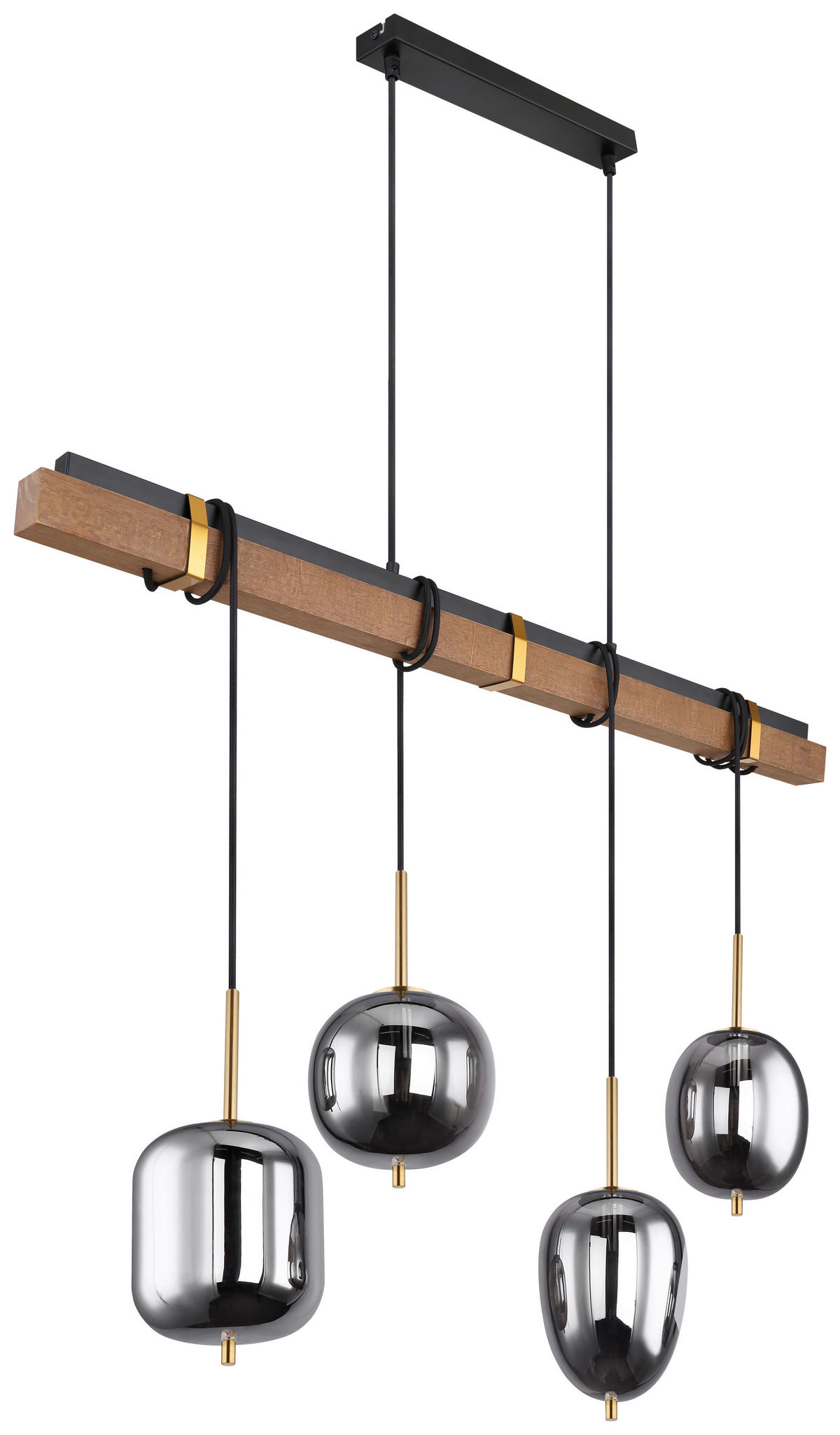 LAMPĂ SUSPENDATĂ 100/18,5/140 cm  - maro/negru, Design, lemn/metal (100/18,5/140cm) - Globo