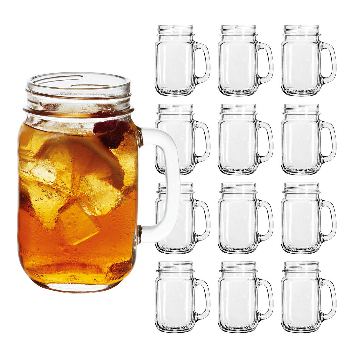GLÄSERSET DRINKING JARS  12-teilig  - Klar, Basics, Glas (9/13,5cm)