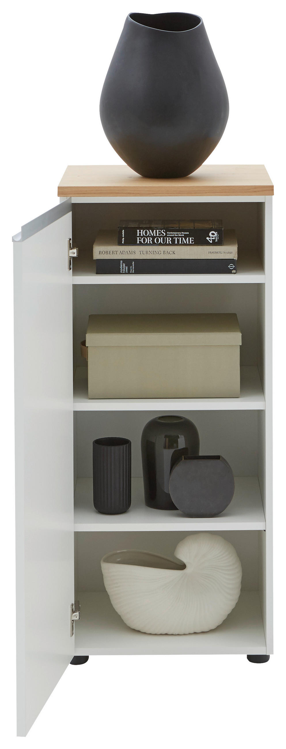 KOMMODE Lendina  in 45/102/41 cm  - Eichefarben/Silberfarben, Design, Holz/Holzwerkstoff (45/102/41cm) - Dieter Knoll