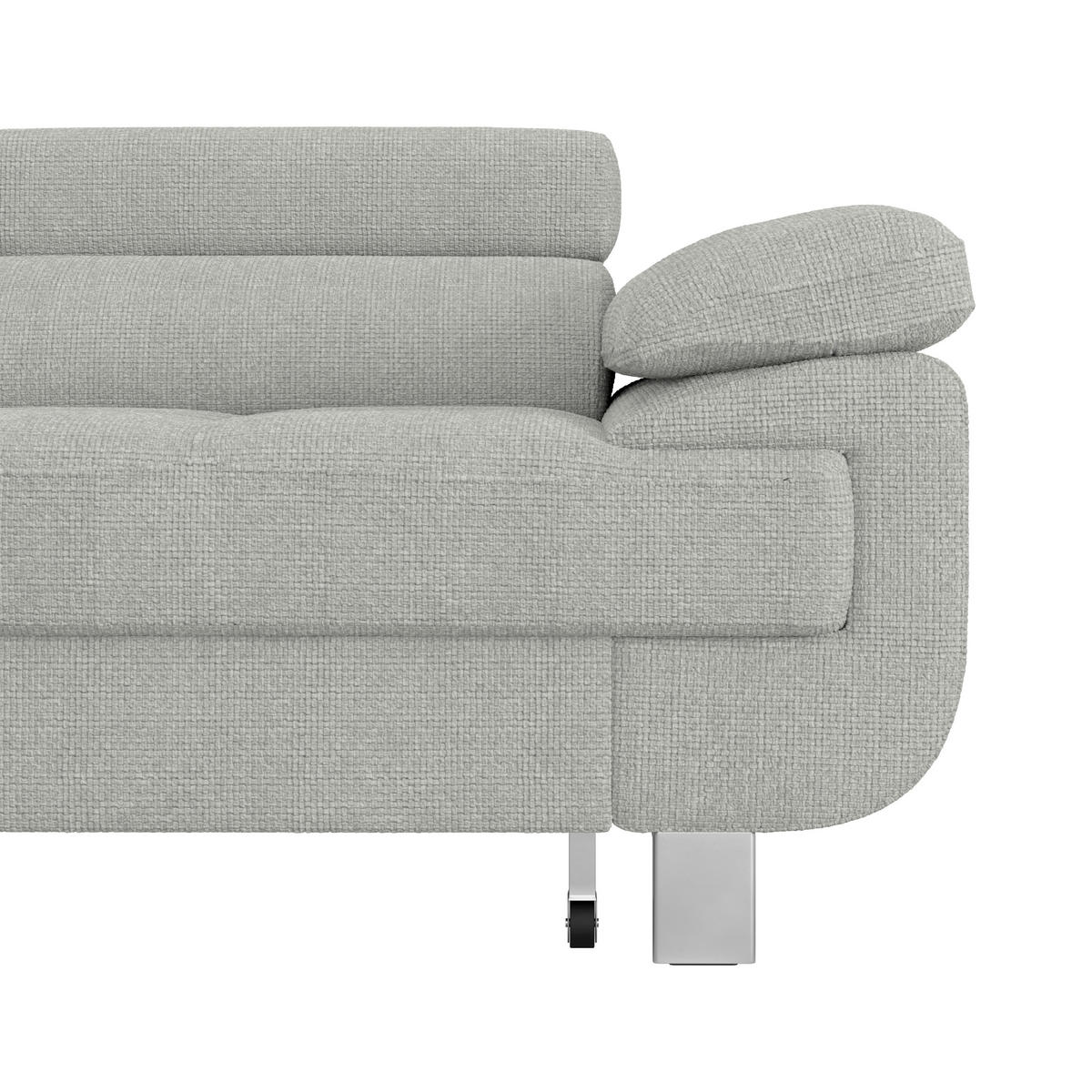 ECKSOFA in Drell Hellgrau  - Hellgrau, Modern, Textil/Metall (230/270cm) - MID.YOU