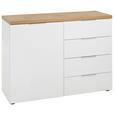 SIDEBOARD  in 120/89/43 cm  - Eichefarben/Alufarben, Design, Holzwerkstoff/Kunststoff (120/89/43cm) - Xora