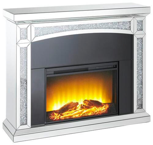 ȘEMINEU ELECTRIC - negru, Trend, sticlă/metal (120,5/99/33,5cm) - Xora