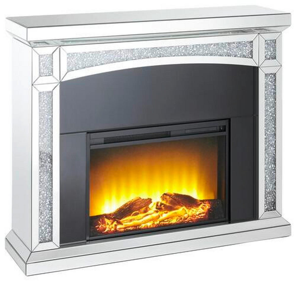 ELEKTROKAMIN - Schwarz, Trend, Glas/Holzwerkstoff (120,5/99/33,5cm) - Xora