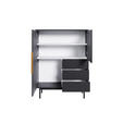 HIGHBOARD Schwarz Viva  - Goldfarben/Schwarz, Design, Holzwerkstoff/Metall (104/82/39cm) - Xora