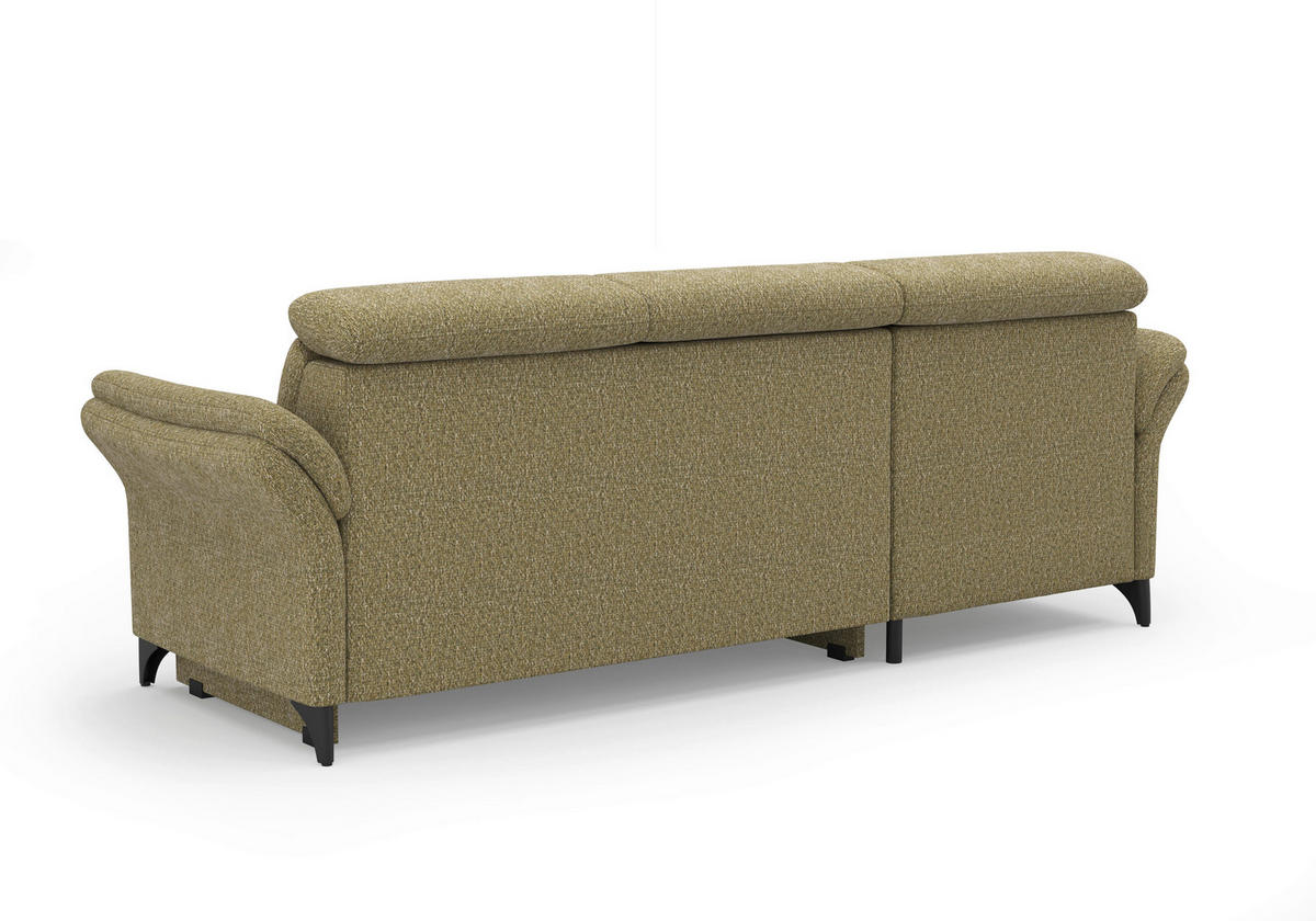 ECKSOFA GLENDALE E in Chenille Olivgrün  166/253 cm  - Schwarz/Olivgrün, KONVENTIONELL, Textil/Metall (166/253cm) - Sit & More