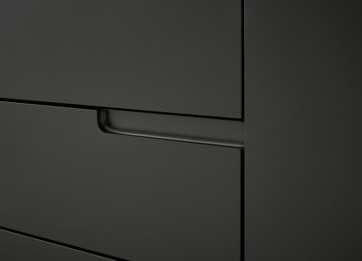 SIDEBOARD  in 165/80/40 cm  - Eichefarben/Schwarz, Design, Holzwerkstoff (165/80/40cm) - home24
