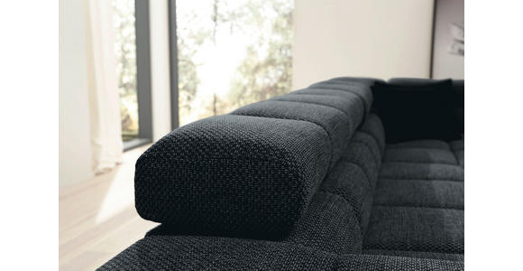 ECKSOFA in Flachgewebe Graphitfarben  - Schwarz/Graphitfarben, Design, Kunststoff/Textil (213/317cm) - Hom`in