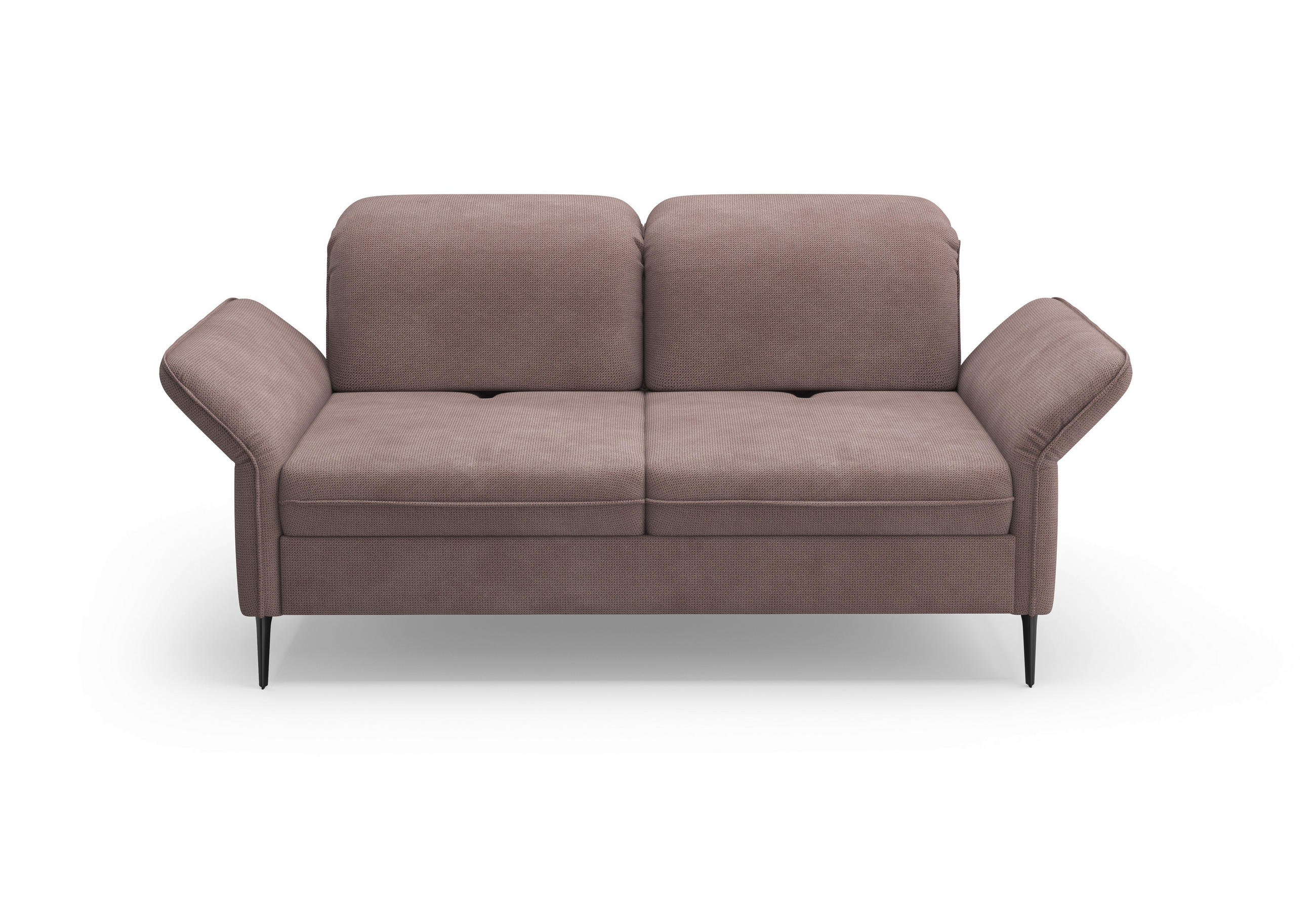 2,5-SITZER in Flachgewebe Taupe  - Taupe/Schwarz, Konventionell, Textil/Metall (189/92/123cm) - Sit & More