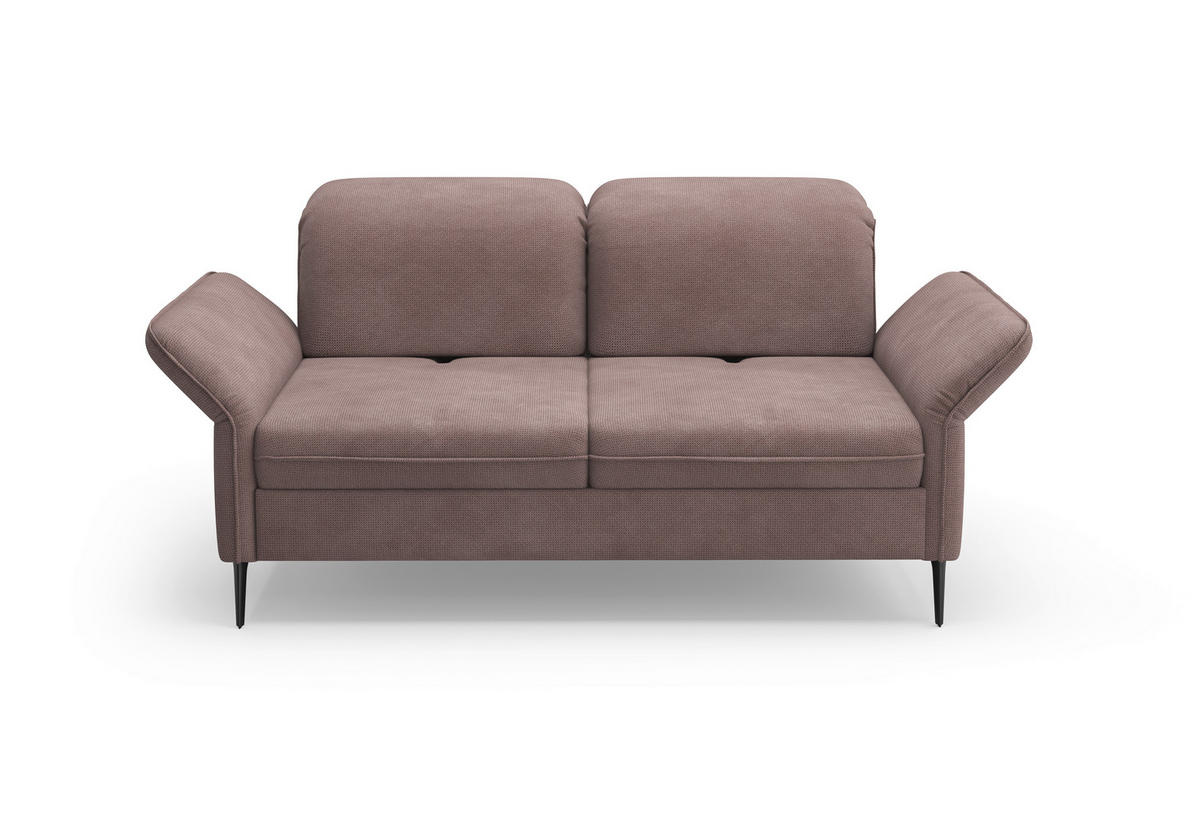 2,5-SITZER in Flachgewebe Taupe  - Taupe/Schwarz, KONVENTIONELL, Textil/Metall (189/92/123cm) - Sit & More