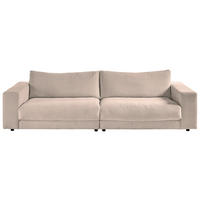 3-SITZER-SOFA in Cord Taupe  - Taupe/Schwarz, Design, Kunststoff/Textil (290/86/127cm) - Lomoco