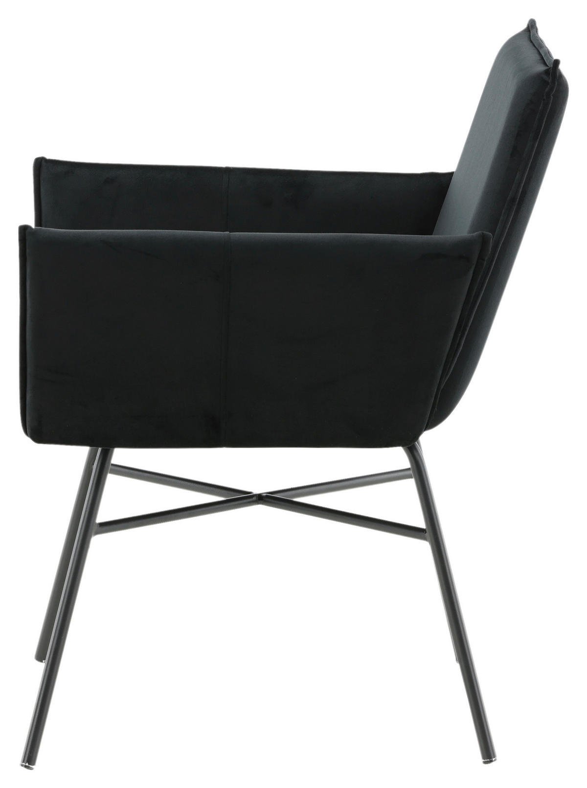 STOL stål sammet  - svart, Design, metall/textil (57/87/60cm) - Livetastic