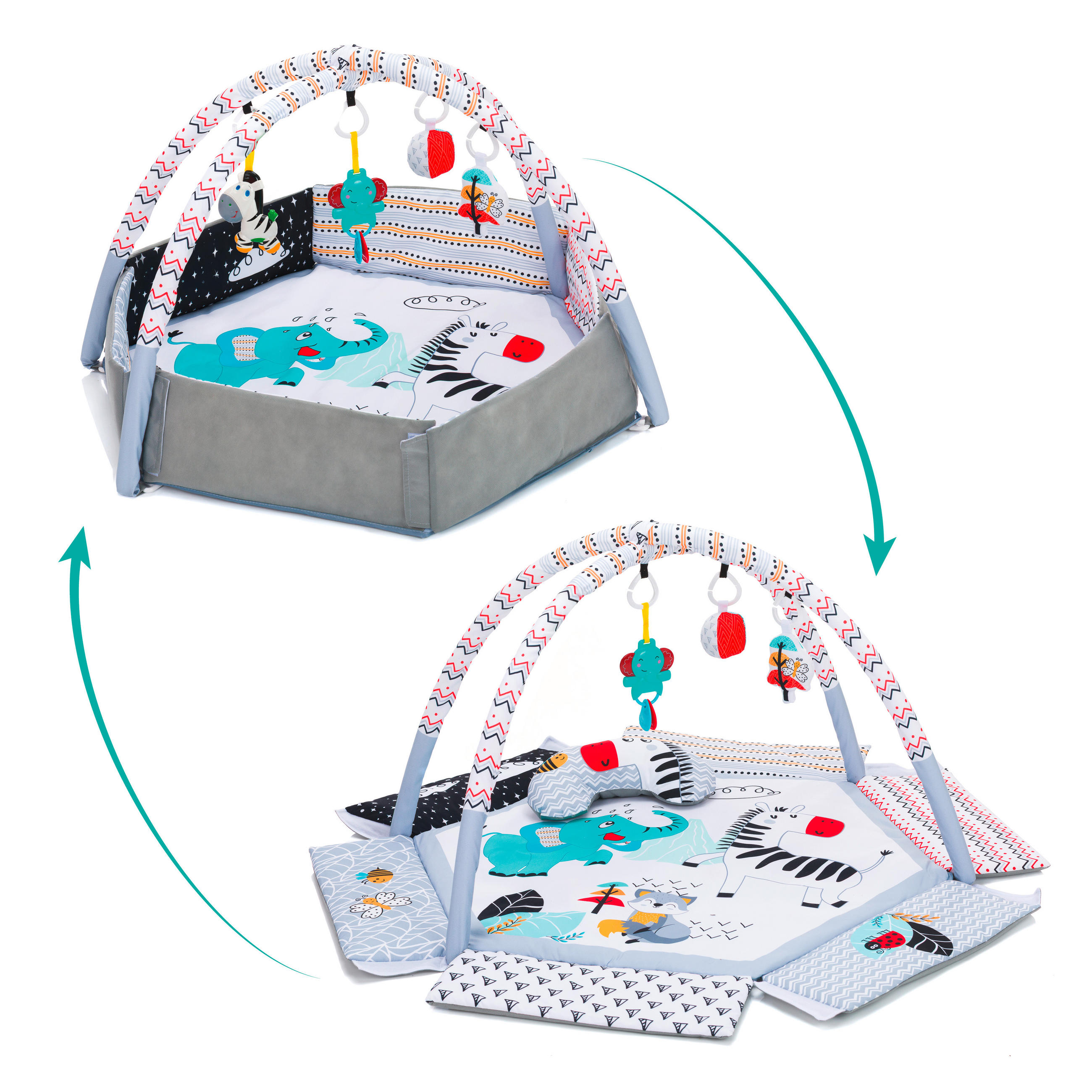 SPIELDECKE  - Multicolor/Weiß, Basics, Textil (120/55cm) - Fillikid