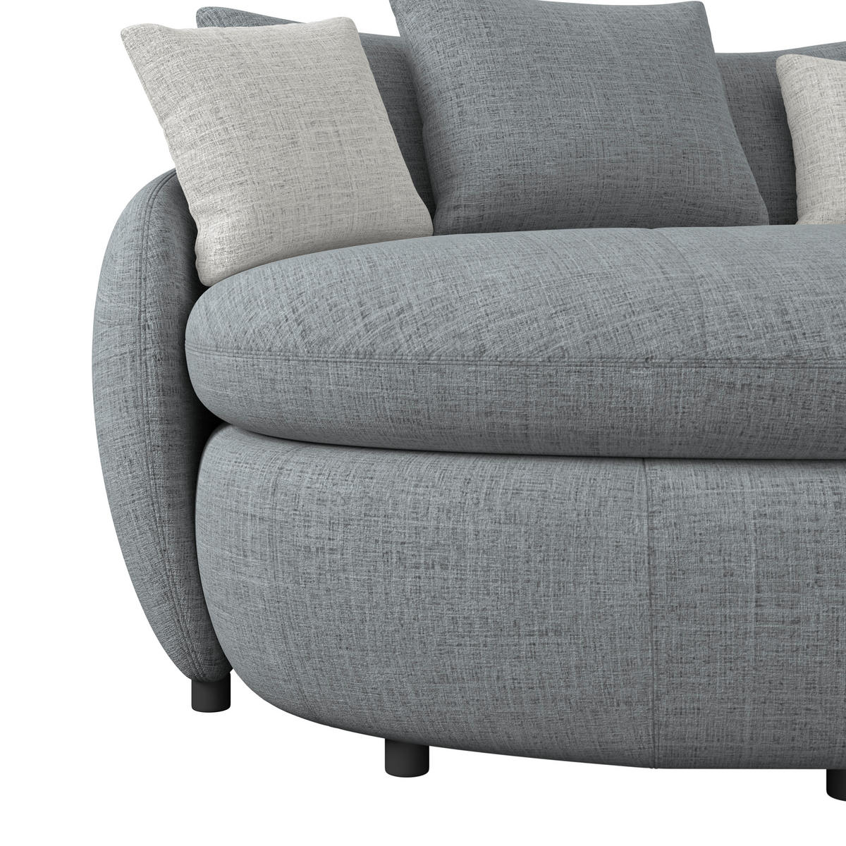 MEGASOFA Chenille Anthrazit  - Anthrazit/Schwarz, Trend, Kunststoff/Textil (238/80/140cm) - MID.YOU