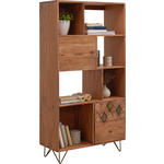 REGAL  80/155/35 cm Akaziefarben, Bronzefarben  - Messingfarben/Bronzefarben, Trend, Holz/Holzwerkstoff (80/155/35cm) - Ambia Home