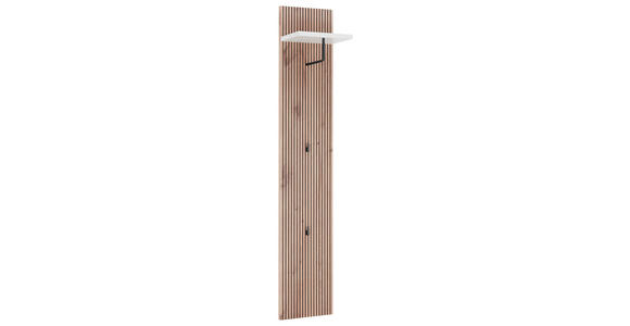GARDEROBENPANEEL in 30/160/25 cm - Eichefarben/Weiß, Design, Holzwerkstoff (30/160/25cm) - Voleo