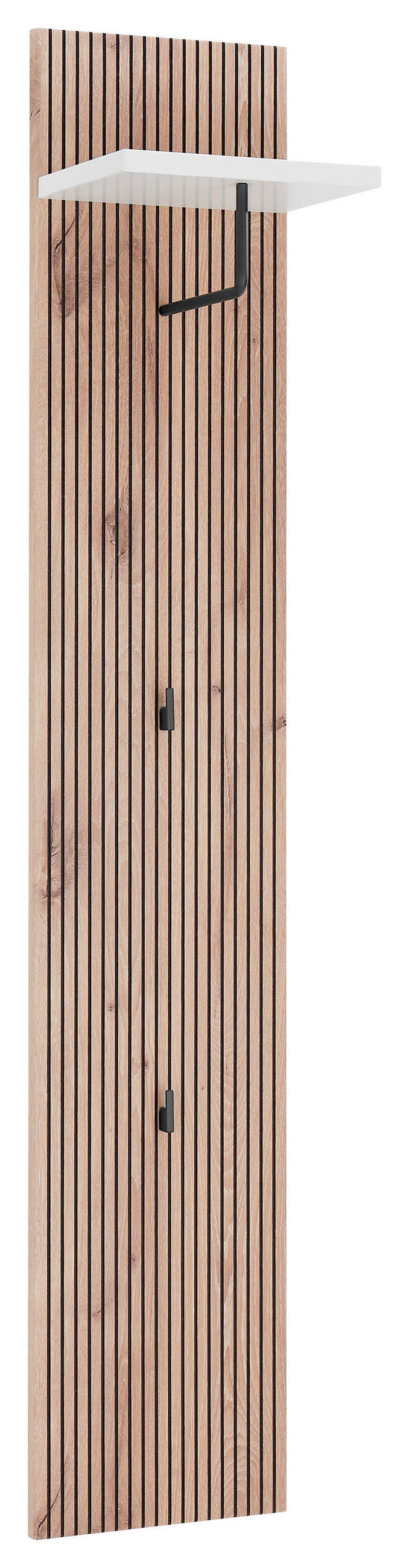 GARDEROBENPANEEL  in 30/160/25 cm  - Weiss/Eichefarben, Design, Holzwerkstoff (30/160/25cm) - Voleo