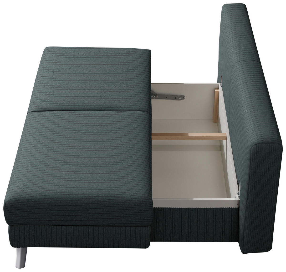 SCHLAFSOFA Cord Grau  - Chromfarben/Grau, Modern, Textil/Metall (194/91/90cm) - Novel