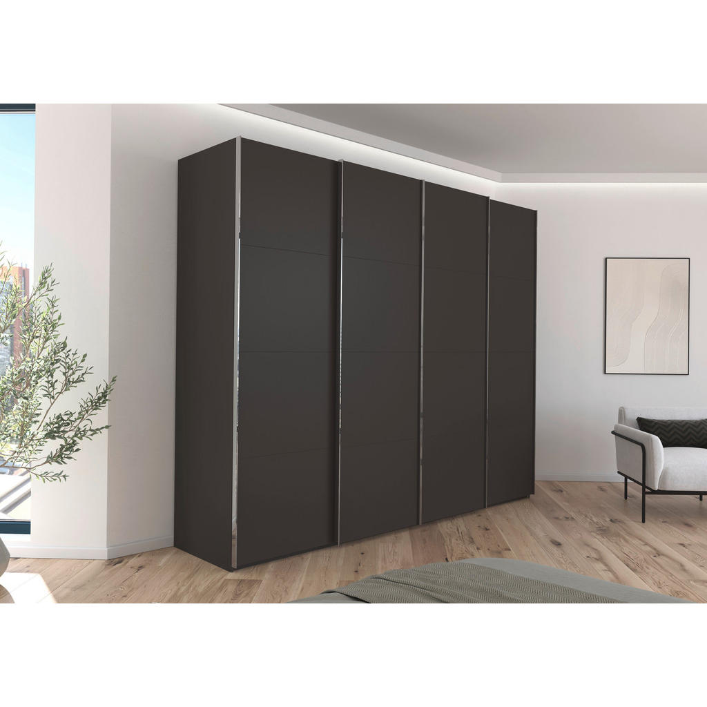 Thumbnail - Novel Schwebetürenschrank Saligo, Graphit, Holzwerkstoff, 8 Fächer, 271x235x68 cm, Made in Germany, Beimöbel erhältlich,...