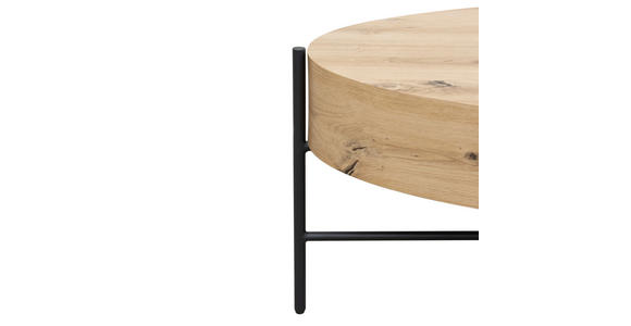 COUCHTISCH in Metall, Holzwerkstoff 120/60/38 cm  - Eichefarben/Schwarz, Design, Holzwerkstoff/Metall (120/60/38cm) - Carryhome