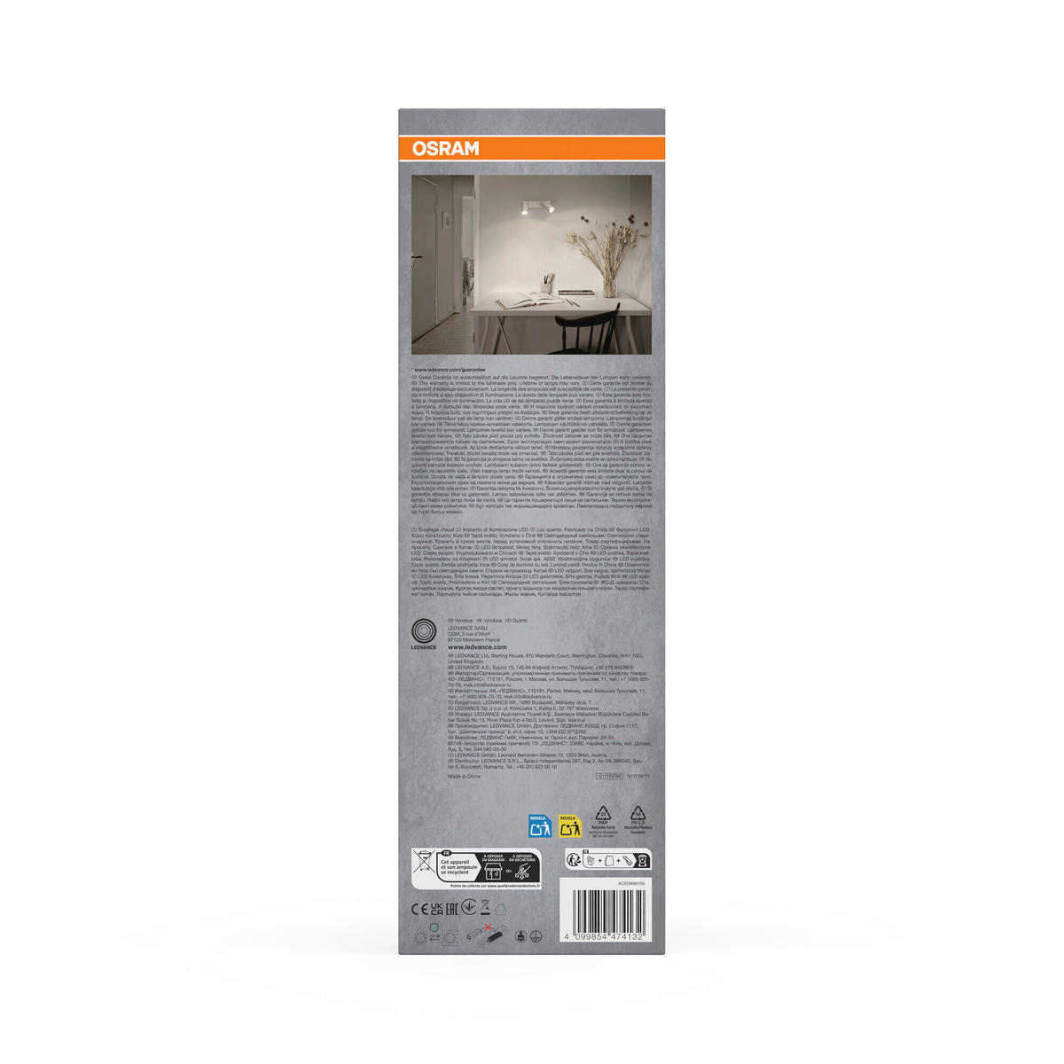 LED-STRAHLER 26/6/14 cm   - Weiß, Basics, Metall (26/6/14cm) - Osram