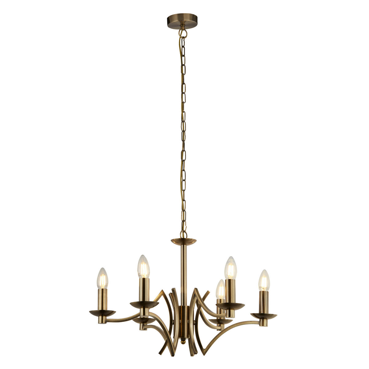KRONLEUCHTER Ascout 56/150 cm   - Messingfarben, Design, Metall (56/150cm) - Searchlight