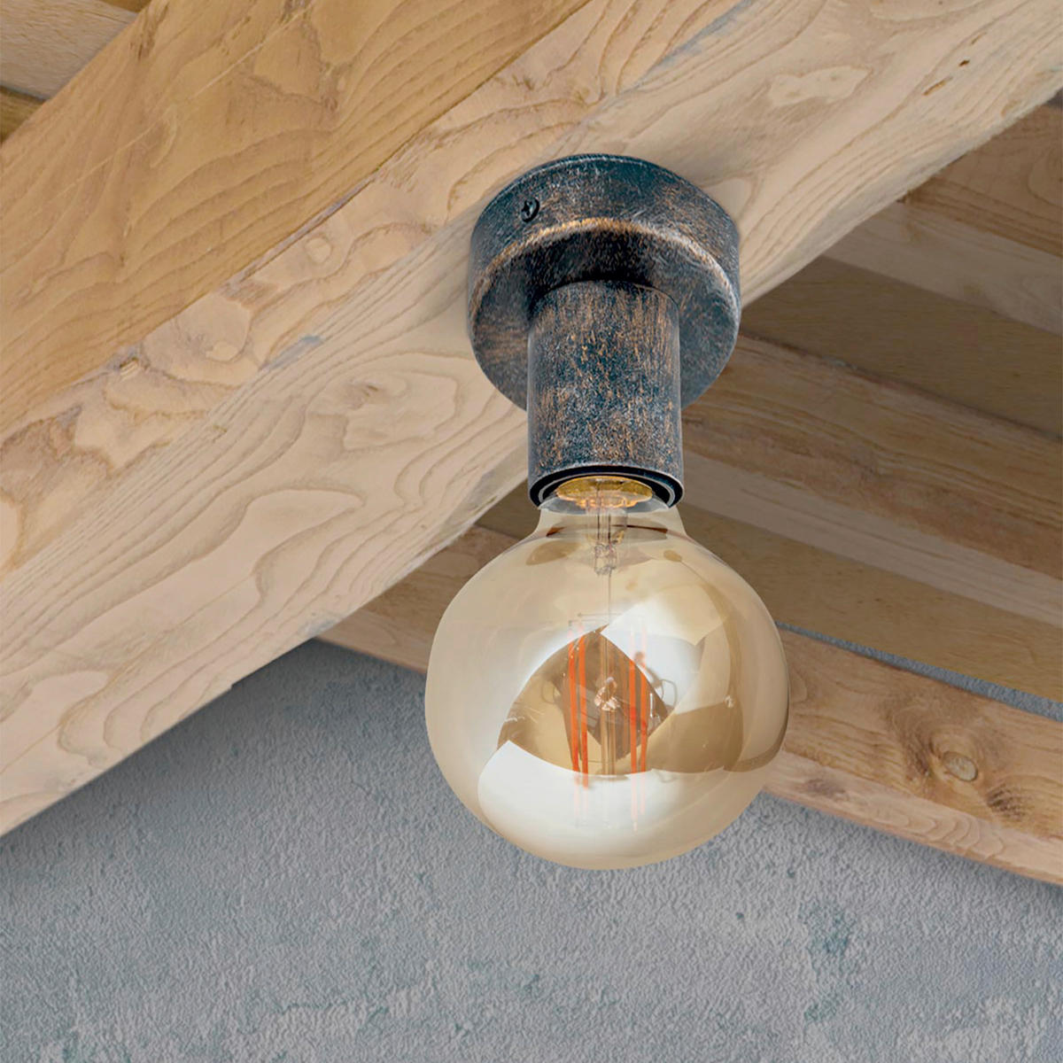 DECKENLEUCHTE Retro 8/8,5 cm   - Bronzefarben, LIFESTYLE, Metall (8/8,5cm)