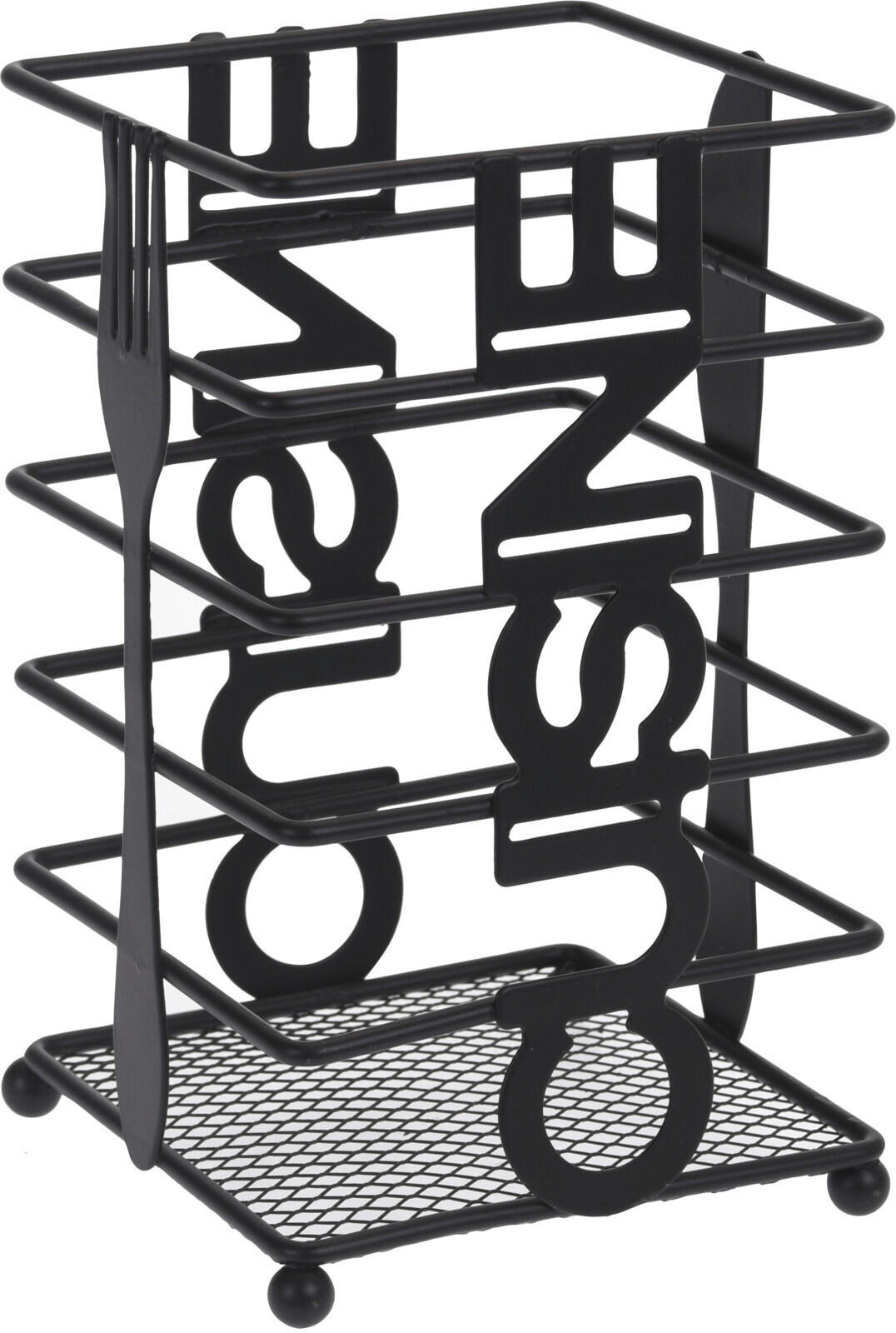 KOŠARA ZA PRIBOR ZA JELO  - crna, Basics, metal (10,4/16,5cm)