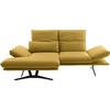 ECKSOFA in Echtleder Gelb  - Gelb/Schwarz, Design, Leder/Metall (130/210cm) - Dieter Knoll