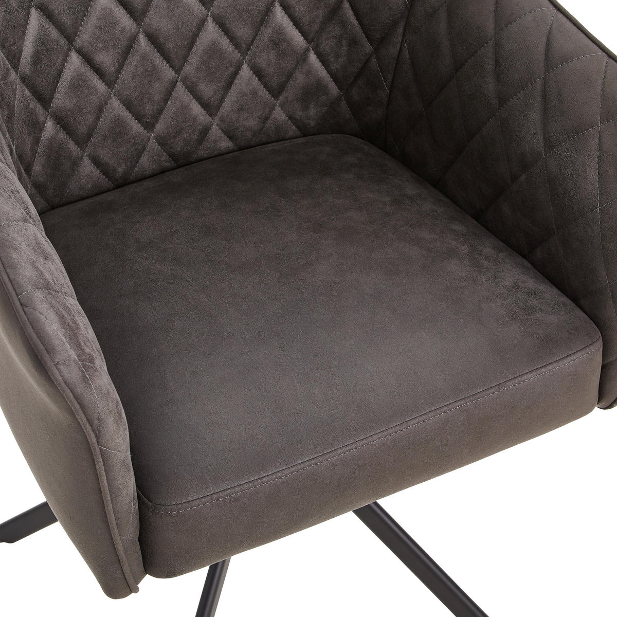 SCAUN CU BRAȚE in gri  - negru/gri, Modern, lemn/metal (60/91/56cm) - Carryhome