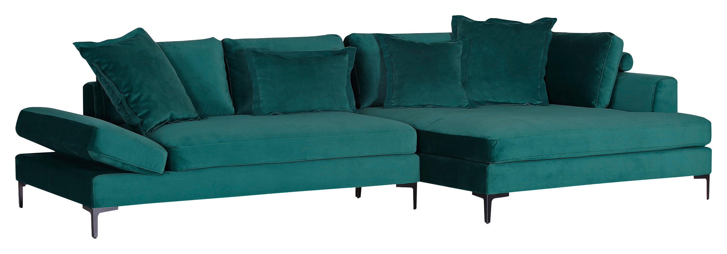 SOFFA i textil grön  - grön/svart, Klassisk, metall/textil (331/180cm) - Livetastic