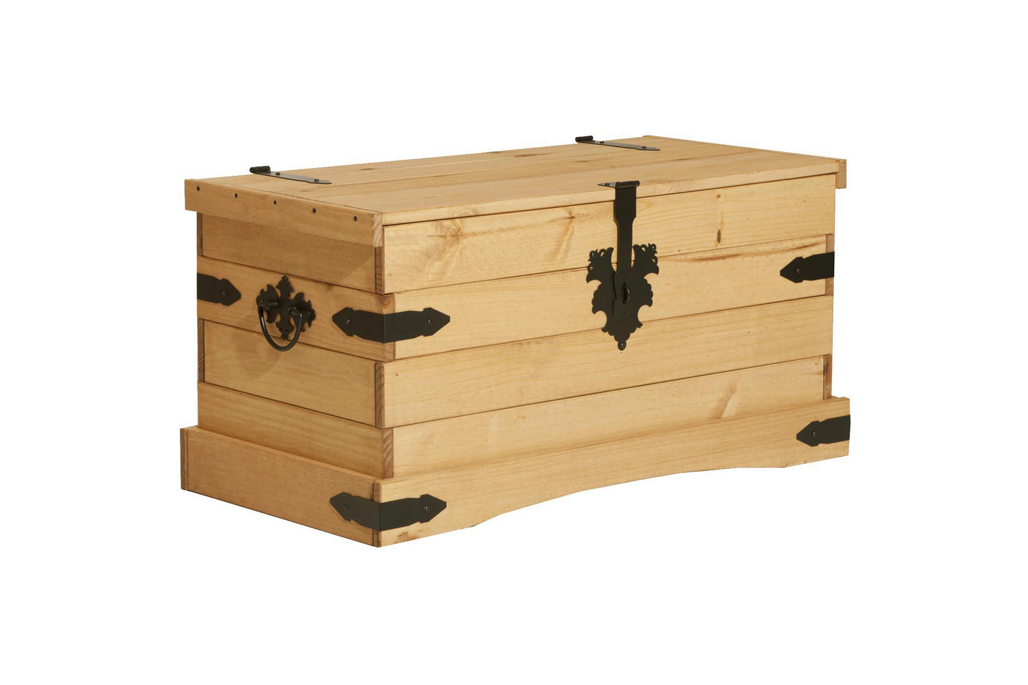 TRUHE in Holz 92/50/46 cm  - Honig, Natur, Holz (92/50/46cm) - Livetastic