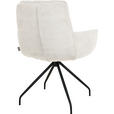 ARMLEHNSTUHL  Stoffauswahl, Typenauswahl, Sitzfläche 360° drehbar, Gestellauswahl Cord  - Schwarz/Weiß, Design, Textil/Metall (63/90/69cm) - Johann Jakob