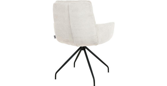 ARMLEHNSTUHL  Stoffauswahl, Typenauswahl, Sitzfläche 360° drehbar, Gestellauswahl Cord  - Schwarz/Weiß, Design, Textil/Metall (63/90/69cm) - Johann Jakob