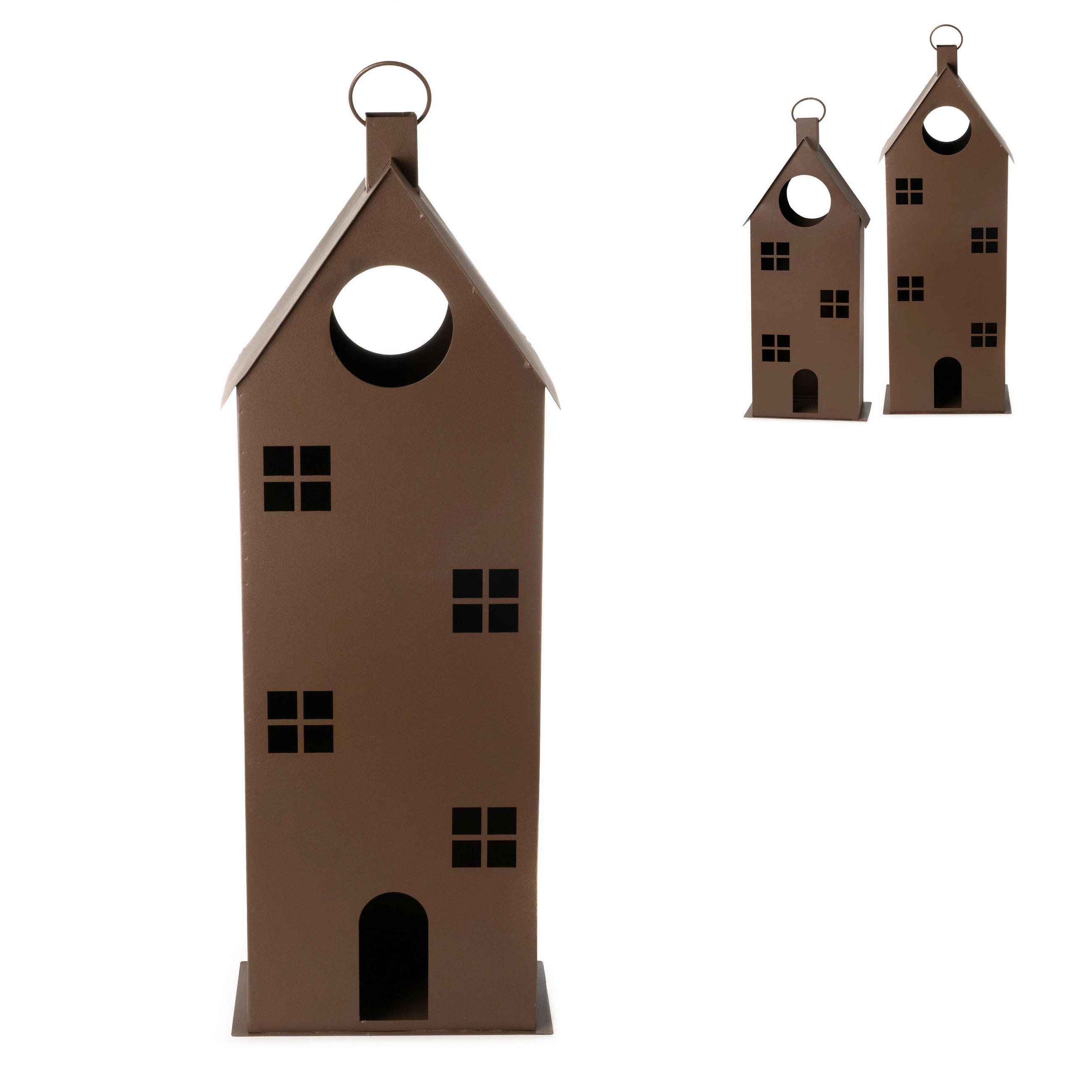 LATERNENHAUS - Braun, LIFESTYLE, Metall (28/16/78cm)