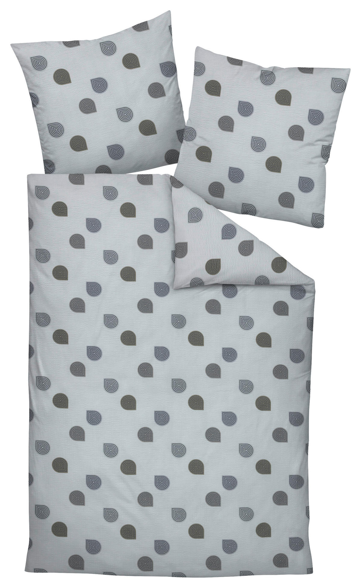 BETTWÄSCHE Seersucker 135/200 cm  - Salbeigrün, Design, Textil (135/200cm) - Janine