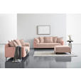 2-SITZER-SOFA in Cord, Velours Rosa  - Schwarz/Rosa, KONVENTIONELL, Textil/Metall (175/84/99cm) - Carryhome