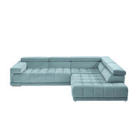 ECKSOFA  in Mikrofaser Hellblau  326/222 cm  - Chromfarben/Hellblau, Design, Textil/Metall (326/222cm) - Beldomo Speed