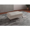 HOCKER in Leder Weiss  - Weiss/Schwarz, Konventionell, Leder/Metall (102/47/69cm) - Sit & More
