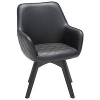 ŽIDLE S PODRUČKAMI, železo, vzhled kůže, černá - černá, Konvenční, kov/dřevo (60/92/65cm)
