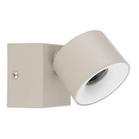 LED-STRAHLER - Sandfarben/Weiss, Design, Kunststoff/Metall (7.2/9.5cm) - Globo