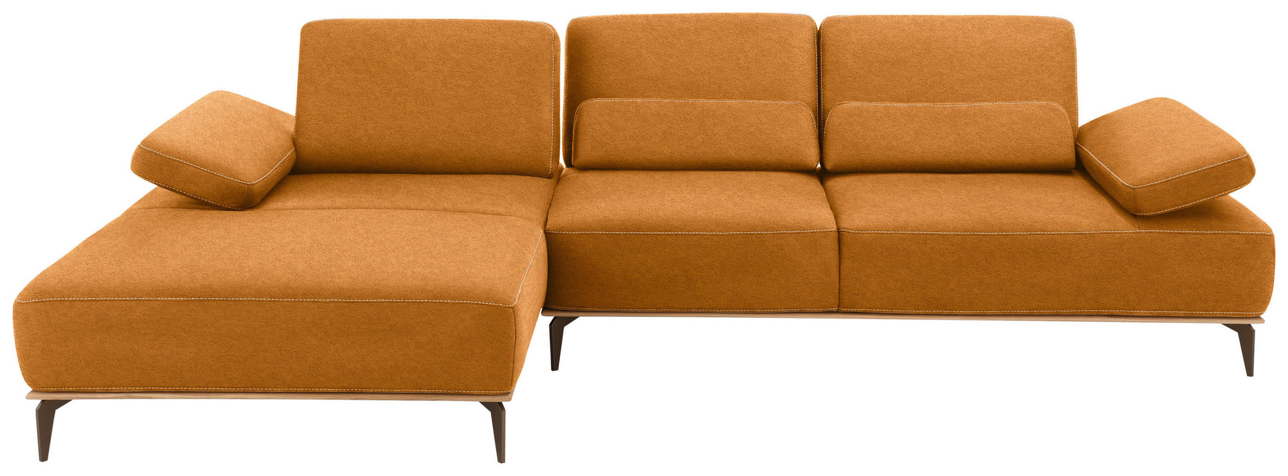 ECKSOFA in Mikrofaser Hellbraun  176/298 cm  - Hellbraun/Beige, Design, Textil/Metall (176/298cm) - Valnatura