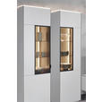VITRINE  in Eiche Weiß, Eichefarben - Eichefarben/Schwarz, Design, Glas/Holz (60,8/198,6/40cm) - Dieter Knoll