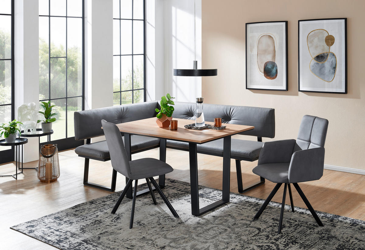ESSTISCH rechteckig Schwarz, Eiche Artisan  - Schwarz/Eiche Artisan, MODERN, Holzwerkstoff/Metall (138/90/76cm) - Cantus