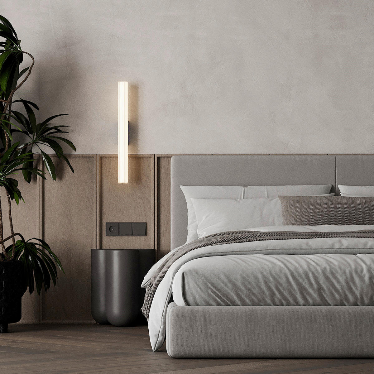 LED-WANDLEUCHTE Linea  61/6/11.5 cm  - Schwarz, Design, Glas (61/6/11.5cm)
